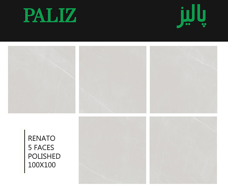 سرامیک رناتو طرح سنگ طوسی پردیس 100*100 پرسلان فول پولیش