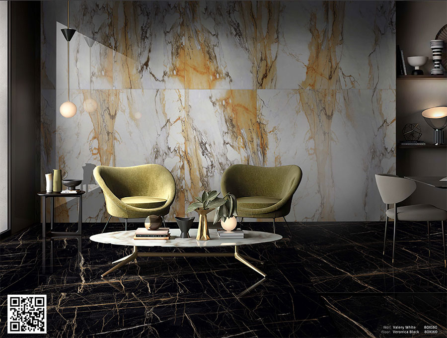 سرامیک گلدن بلک ورونیکا هرمس تبریز 80*160 پرسلان فول پولیش و شوگر افکت