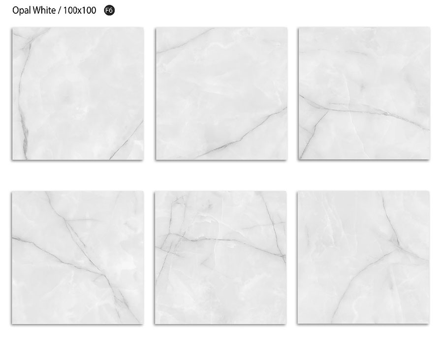 کاشی تبریز مدل اوپال سفید 100 در 100 پرسلان فول پولیش