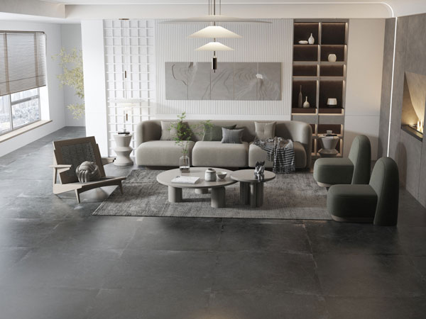 سرامیک طرح بتن مدل اسموک هرمس تبریز 95 در 95 پرسلان