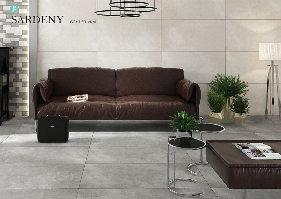 سرامیک طرح بتن ساردنی فخار 60 در 120 پرسلان مات