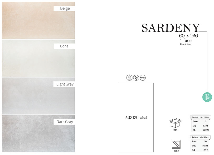 سرامیک ساردنی فخار 60 در 120 پرسلان مات