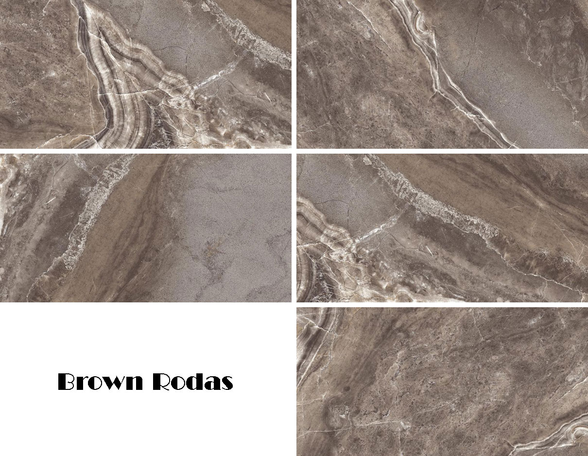 کاشی طرح سنگ روداس قهوه ای 60 در 120 فول پولیش