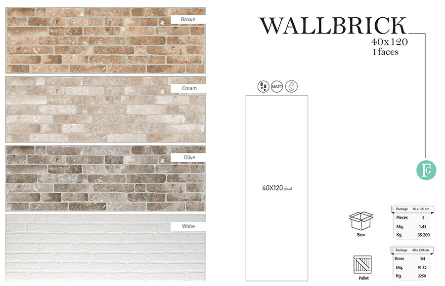 سرامیک والبریک 40 در 120 پرسلان مات