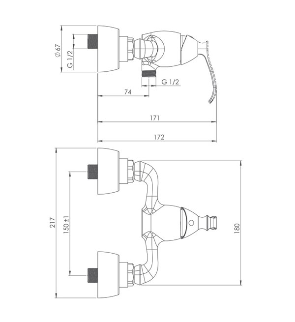 شیر کلاسیک شودر رنگ کروم