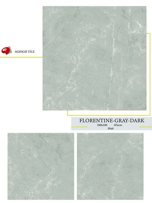 سرامیک فلورنتین عقیق طوسی تیره 100*100 پرسلان مات