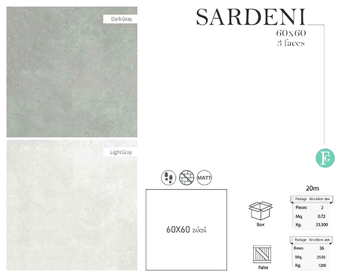 سرامیک ساردنی فخار 60 در 60 پرسلان مات 20 میلیمتر