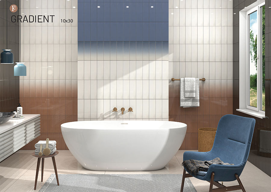 کاشی لوکس دیوار سرویس مدل مترویی گرادیان